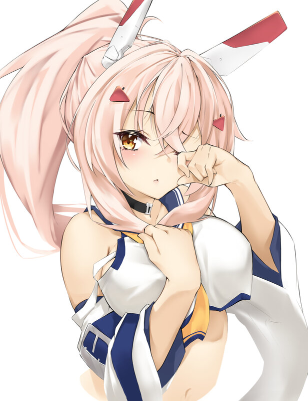 Anime Girl with Pink Hair — Playful, Choker