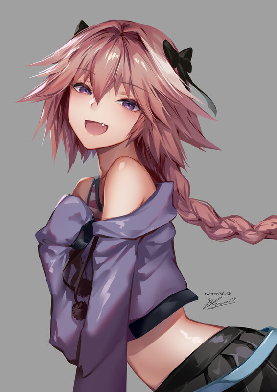 Anime Girl with Pink Hair — Playful, Digital Art, Cat Ears, Braided Hair