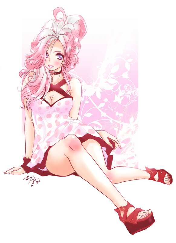 Anime Girl with Pink Hair — Playful, Digital Art, Dress, Heels