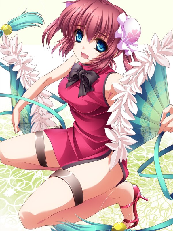 Anime Girl with Pink Hair — Playful, Fan