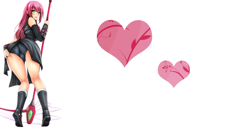 Anime Girl with Pink Hair — Playful, Heart