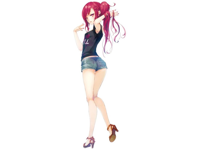 Anime Girl with Pink Hair — Playful, T-shirt