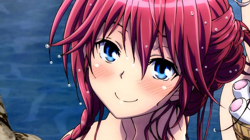Anime Girl with Pink Hair — Playful, Water