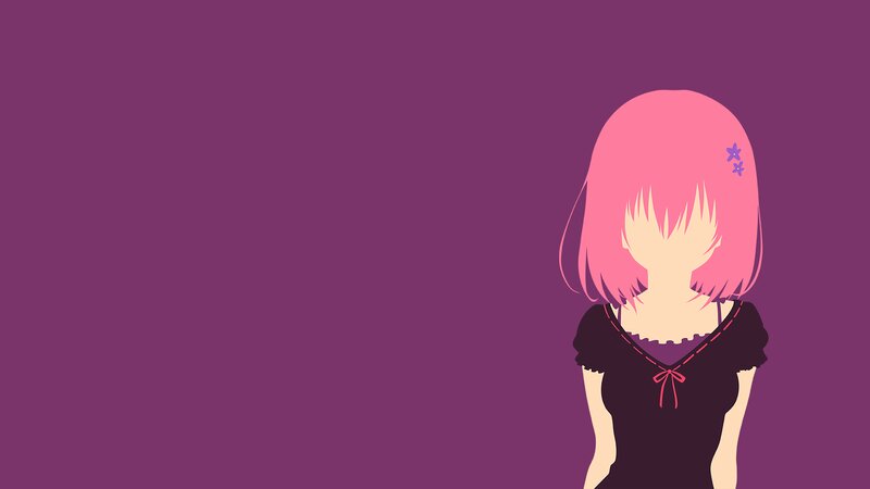 Anime Girl with Pink Hair — Purple, Calm, Minimalist