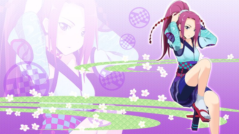 Anime Girl with Pink Hair — Purple, Calm, Spring