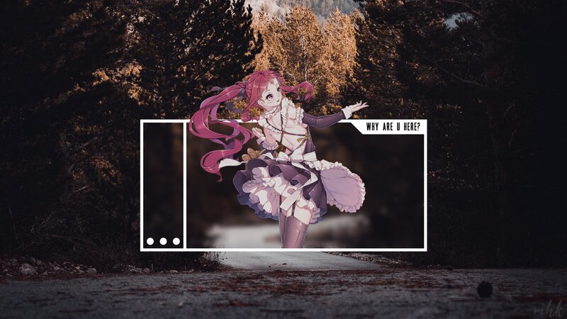 Anime Girl with Pink Hair — Purple, Dramatic, Autumn