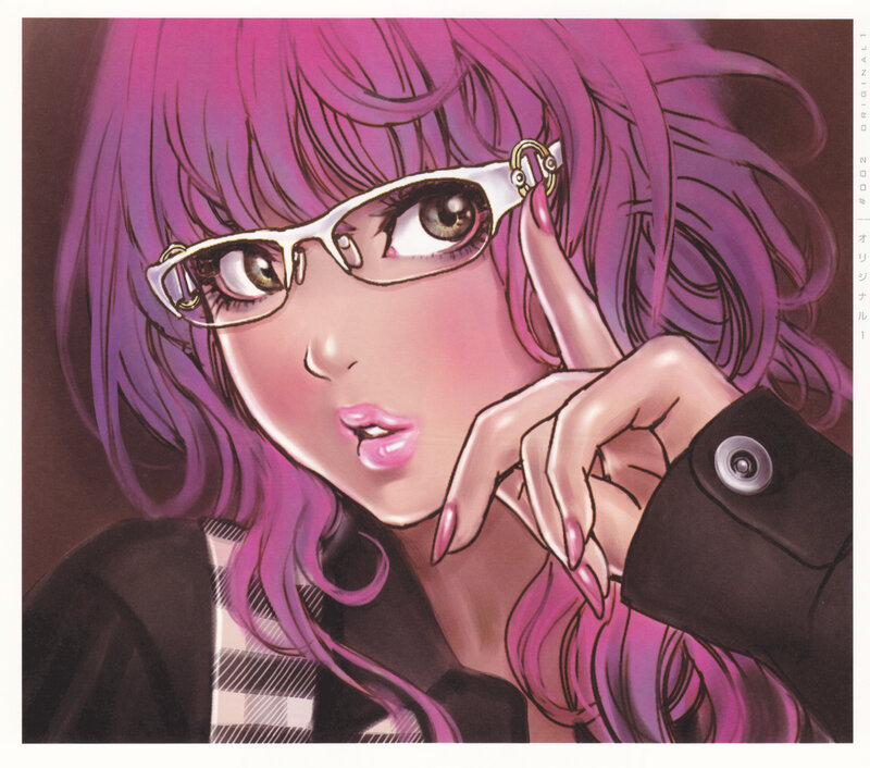 Anime Girl with Pink Hair — Purple, Dramatic, Manga