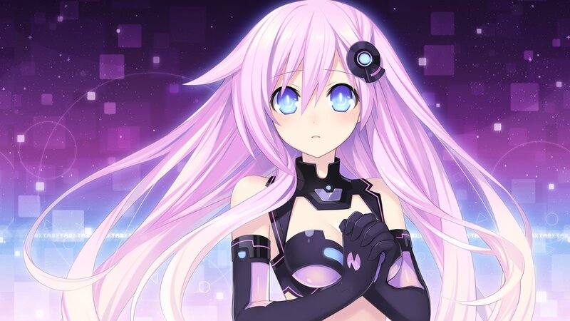 Anime Girl with Pink Hair — Purple, Serene, Night, Digital Art, Long Hair, Cybernetic Eye