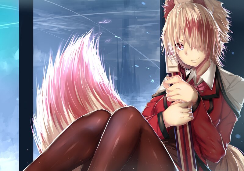 Anime Girl with Pink Hair — Red, Calm, Night