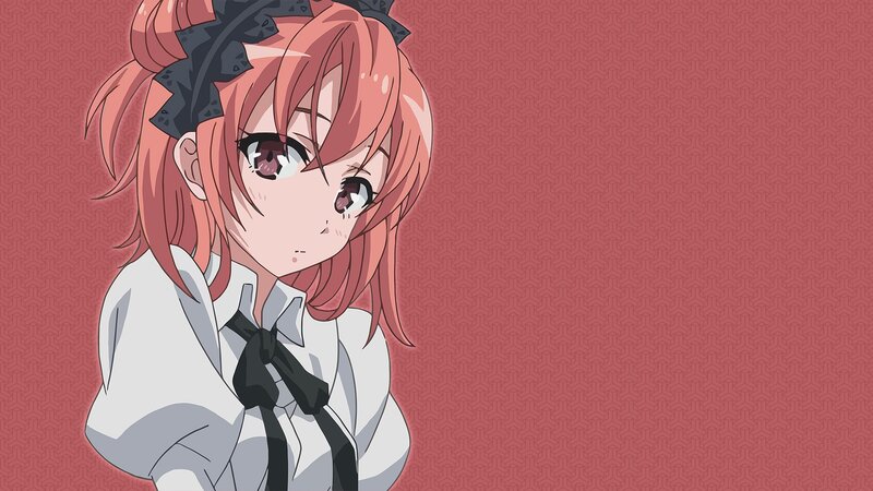 Anime Girl with Pink Hair — Red, Calm
