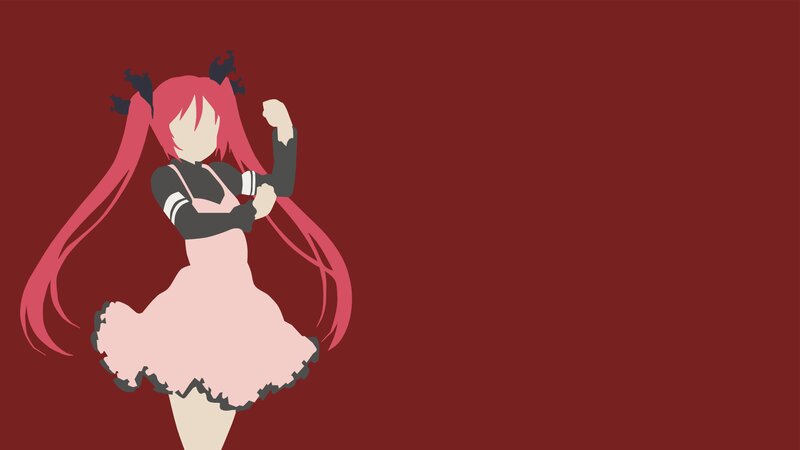 Anime Girl with Pink Hair — Red, Confident