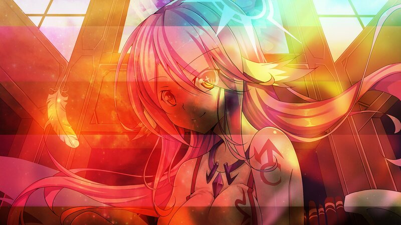 Anime Girl with Pink Hair — Red, Dramatic, Digital Art, Feather