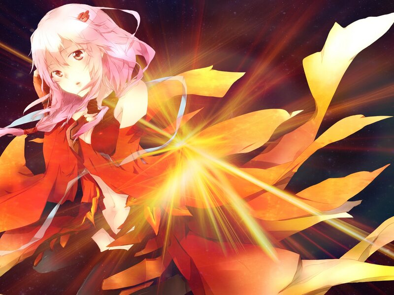 Anime Girl with Pink Hair — Red, Dramatic, Night