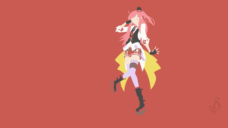 Anime Girl with Pink Hair — Red, Dynamic