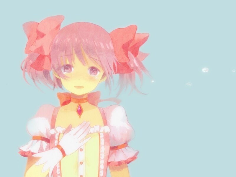 Anime Girl with Pink Hair — Sad, Bows