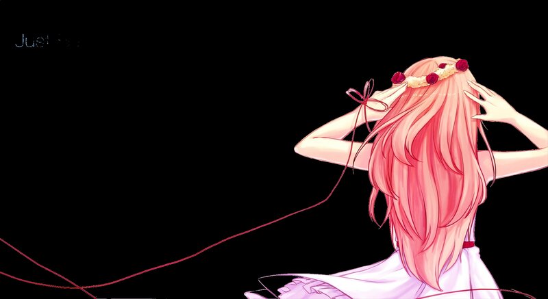 Anime Girl with Pink Hair — Serene, Flower Crown