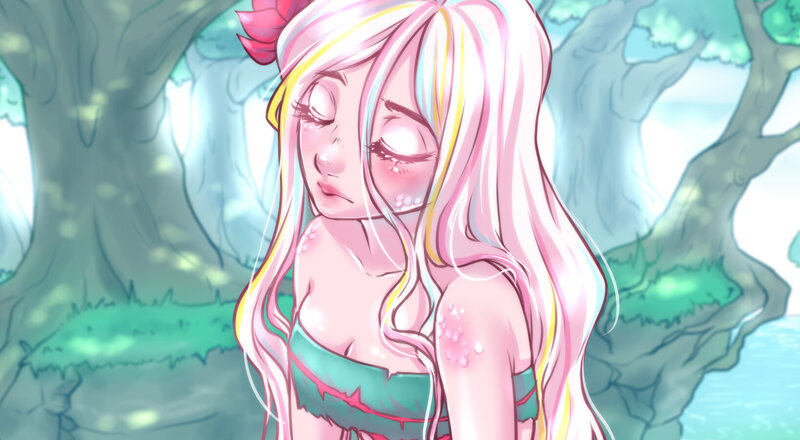 Anime Girl with Pink Hair — Serene, Morning