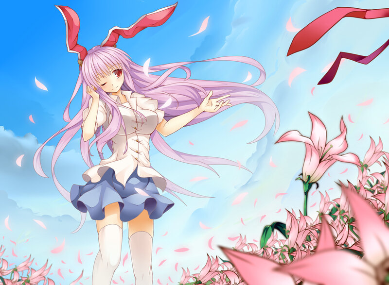 Anime Girl with Pink Hair — Serene, Spring, Flowers
