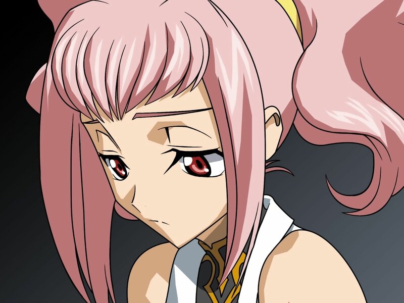 Anime Girl with Pink Hair — Serious