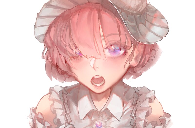 Anime Girl with Pink Hair — Surprised, Digital Art