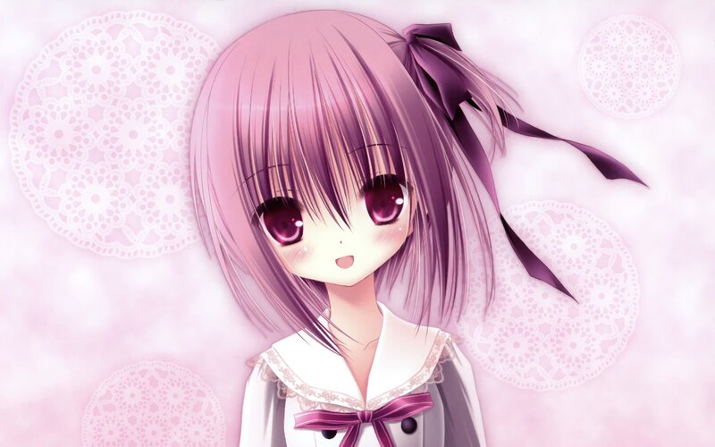 Anime Girl with Pink Hair — Sweet