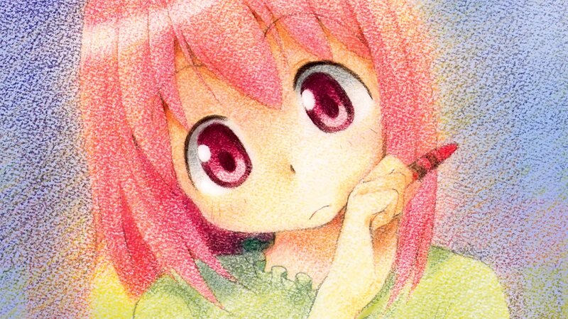 Anime Girl with Pink Hair — Thoughtful, Digital Art