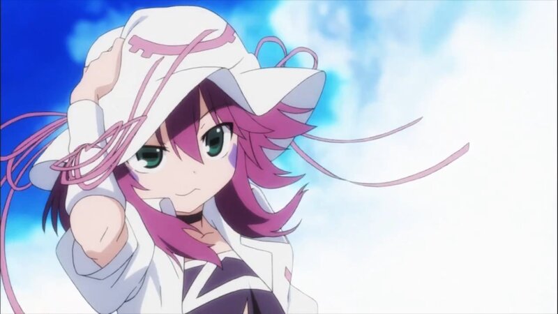 Anime Girl with Pink Hair — White, Calm