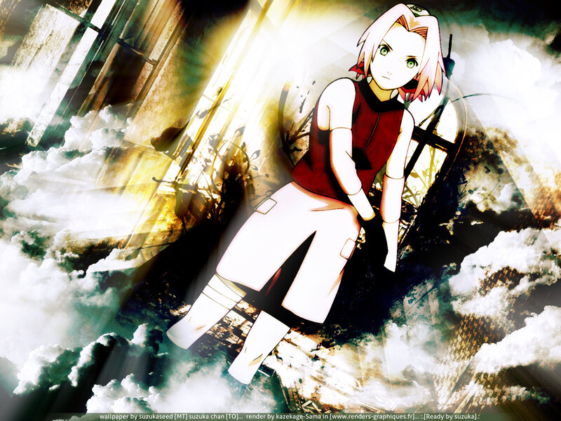 Anime Girl with Pink Hair — White, Dramatic, Clouds