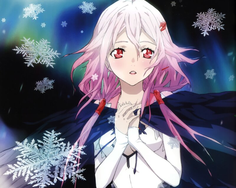 Anime Girl with Pink Hair — White, Dramatic, Winter