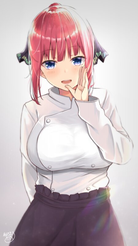 Anime Girl with Pink Hair — White, Neutral, Digital Art