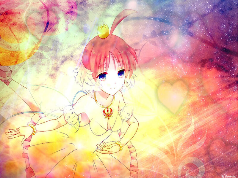 Anime Girl with Pink Hair — Yellow, Dreamy