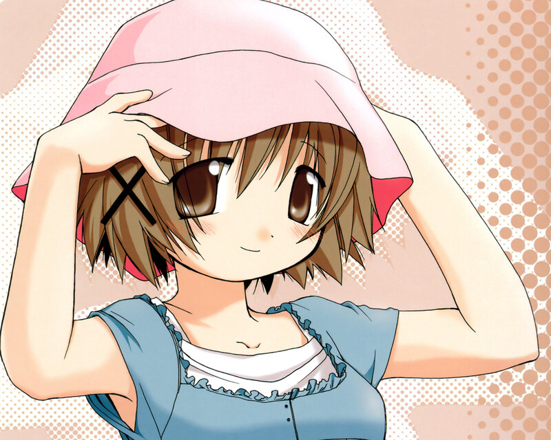 anime girl with pink hat