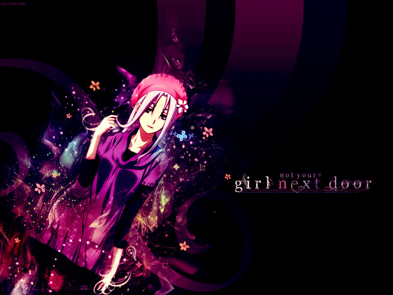 Anime Girl with Pink Hat — Purple