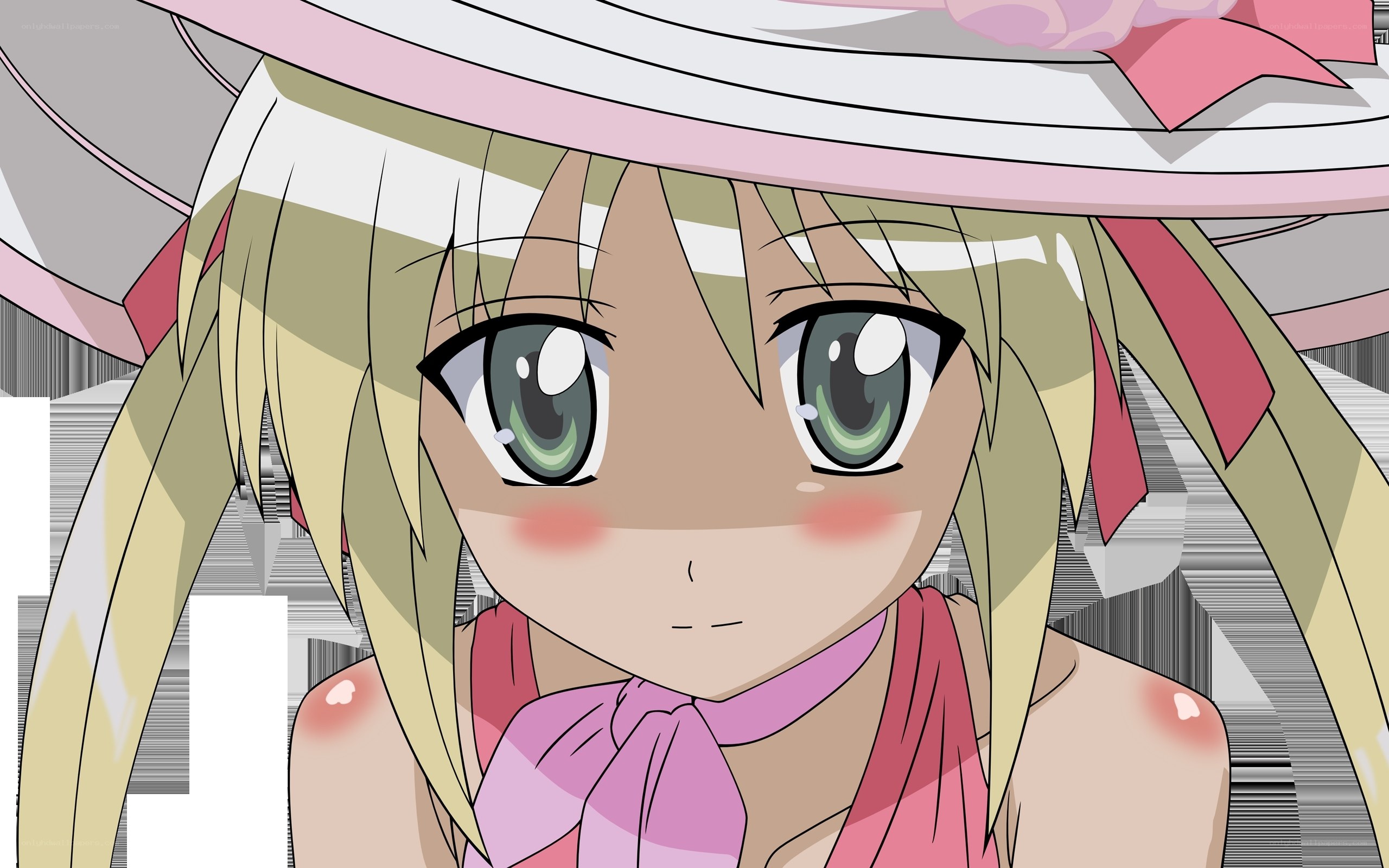 anime girl with pink hat
