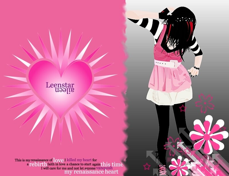 Anime Girl with Pink Heart — Romantic