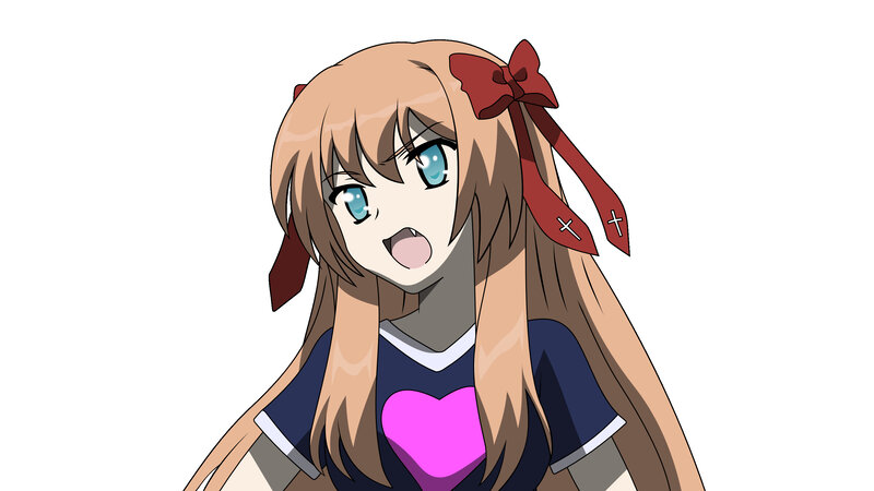 anime girl with pink heart