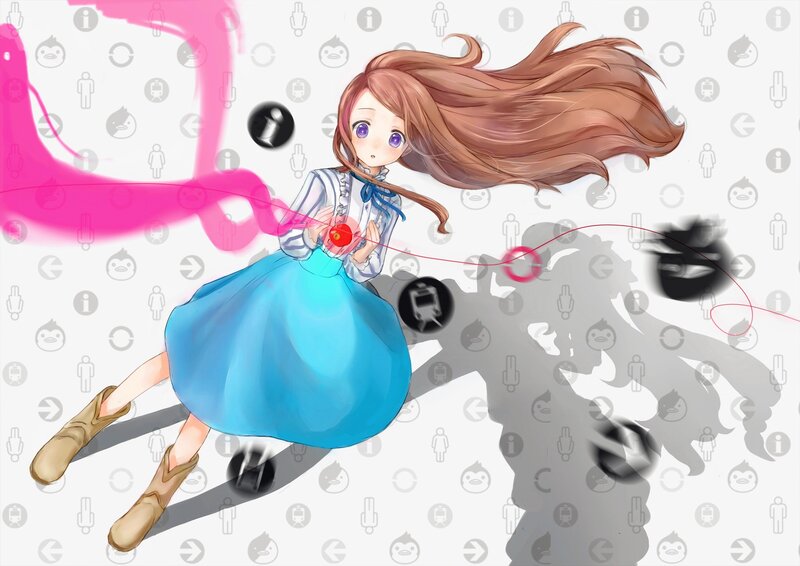 anime girl with pink ribbon