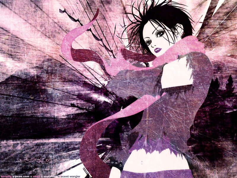 anime girl with pink scarf