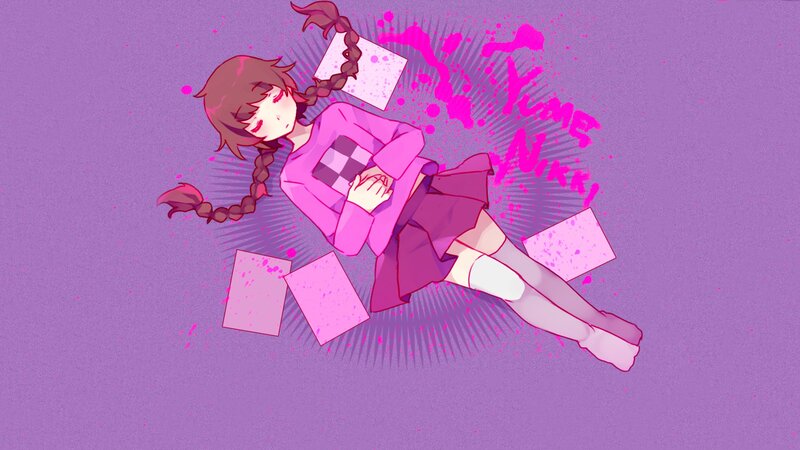 Anime girl with pink splatters