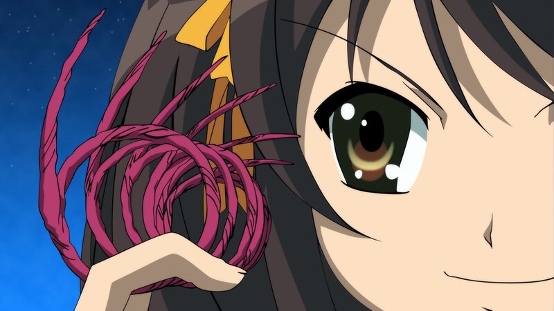 anime girl with pink tendrils