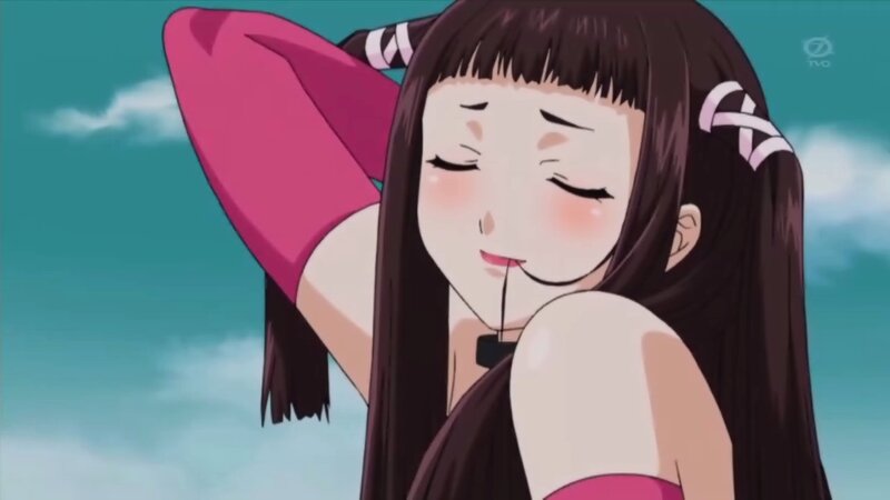 anime girl with pink top