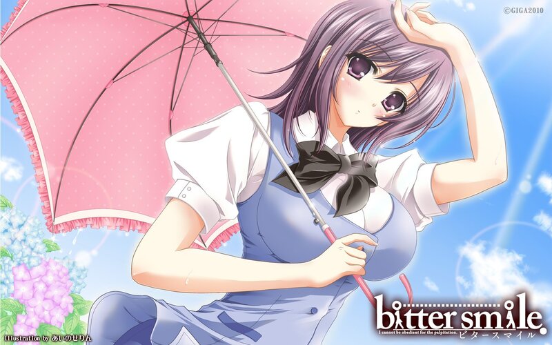 anime girl with pink umbrella