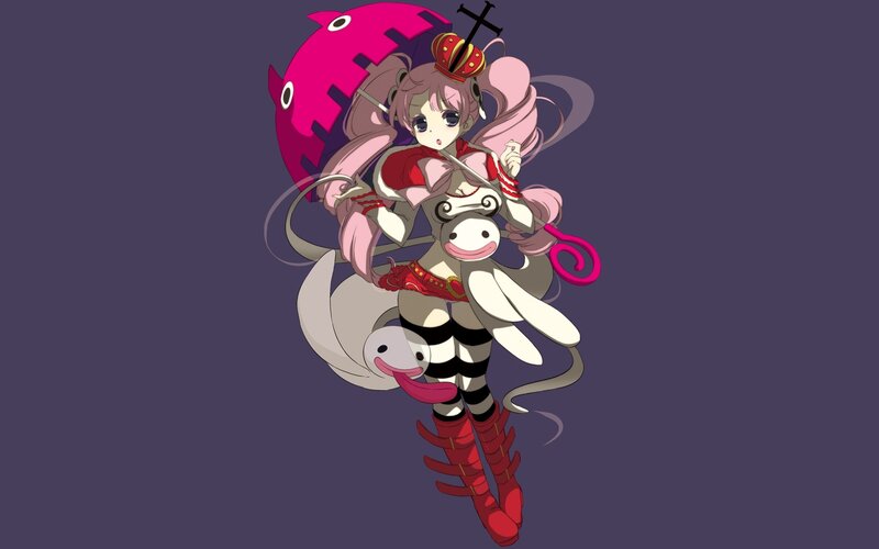 anime girl with pink umbrella