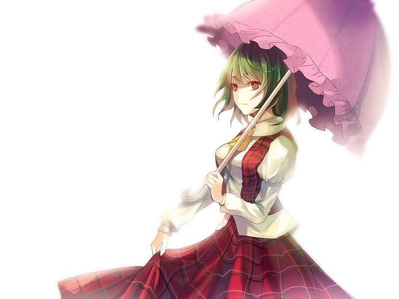 anime girl with pink umbrella