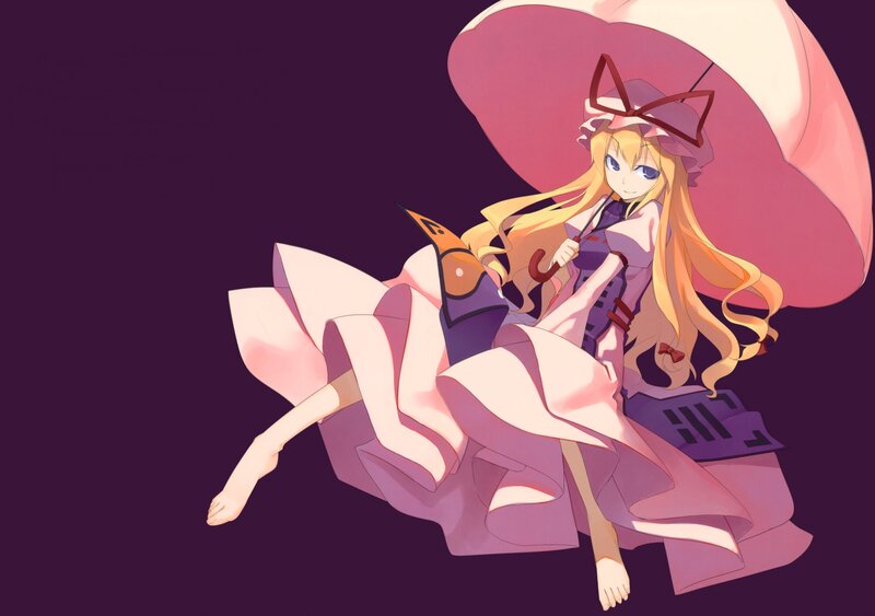 anime girl with pink umbrella
