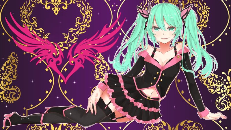 anime girl with pink wings
