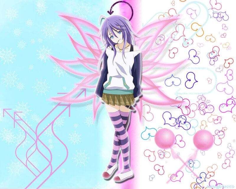 anime girl with pink wings