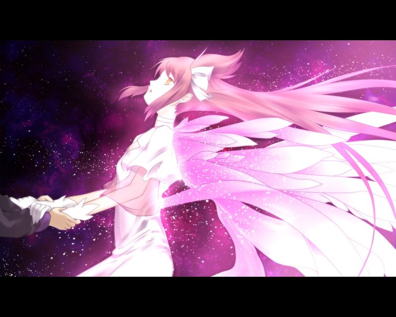 anime girl with pink wings
