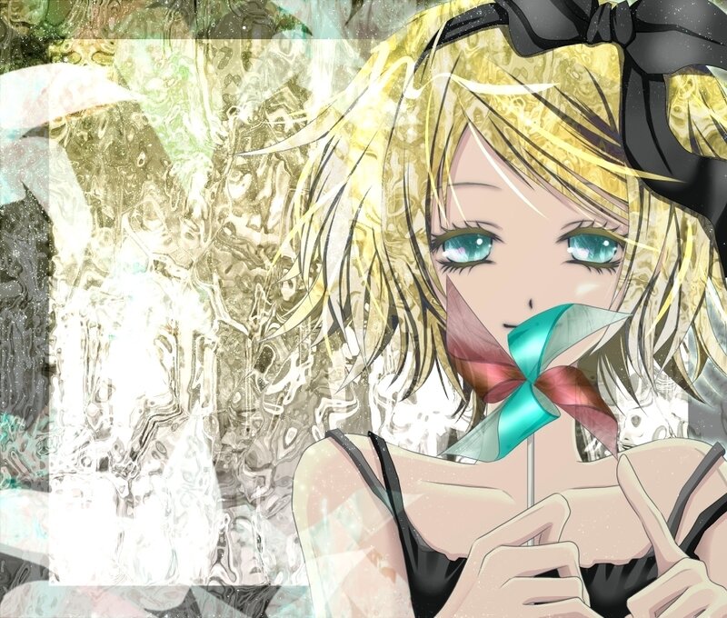 anime girl with pinwheel