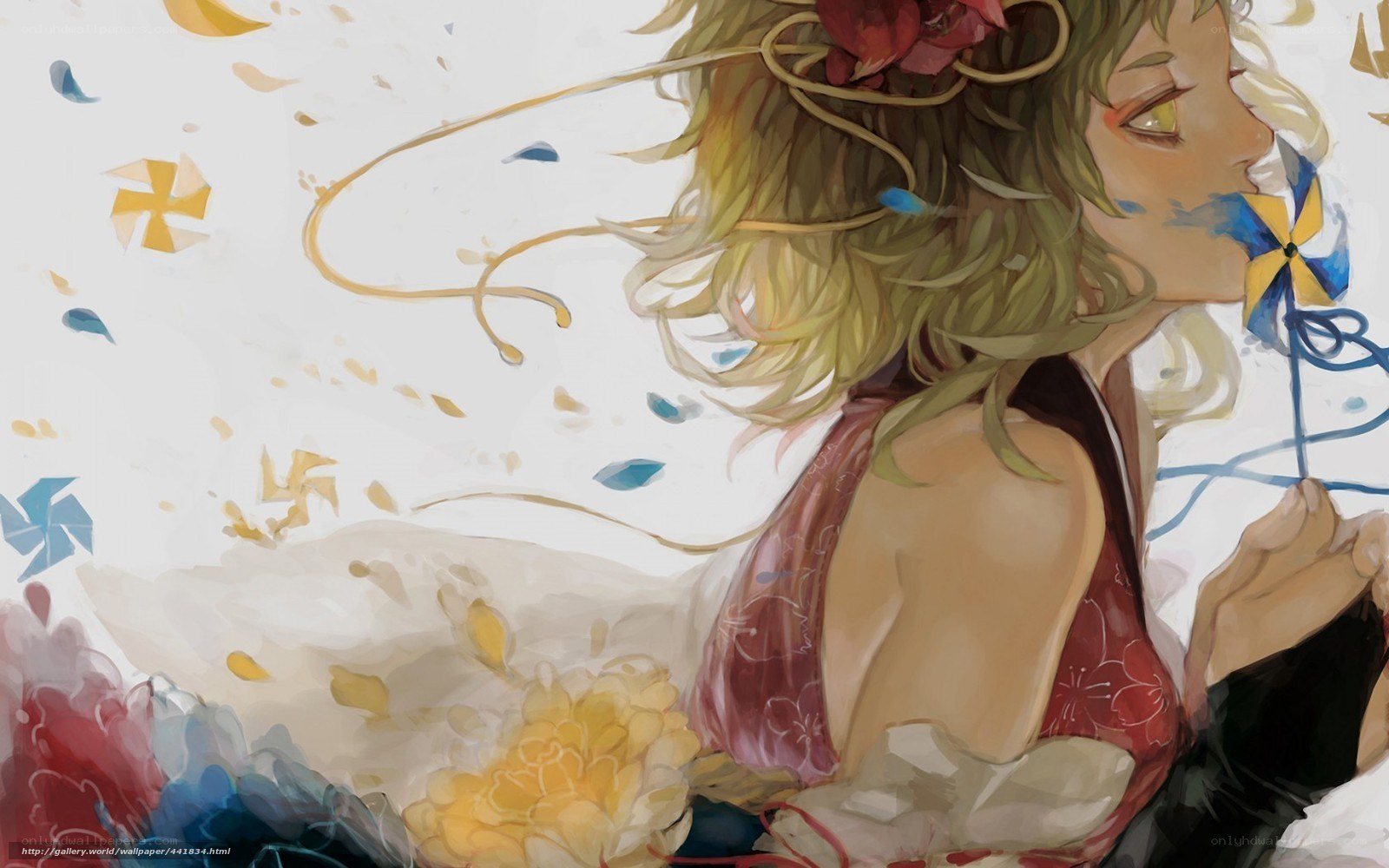 Anime girl with pinwheel
